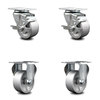 Service Caster 3 Inch Semi Steel Swivel Top Plate Caster Set with 2 Brakes 2 Rigid SCC SCC-20S315-SSR-TLB-2-R-2